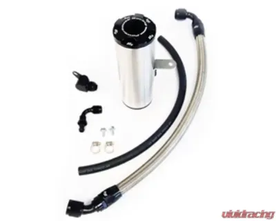 Powerhouse Racing Deluxe Power Steering Reservoir Kit Black Hose Ends Stainless Line Black Finish Toyota Supra | Lexus SC300 1992-2001 - PHR 01011026.DB.BK